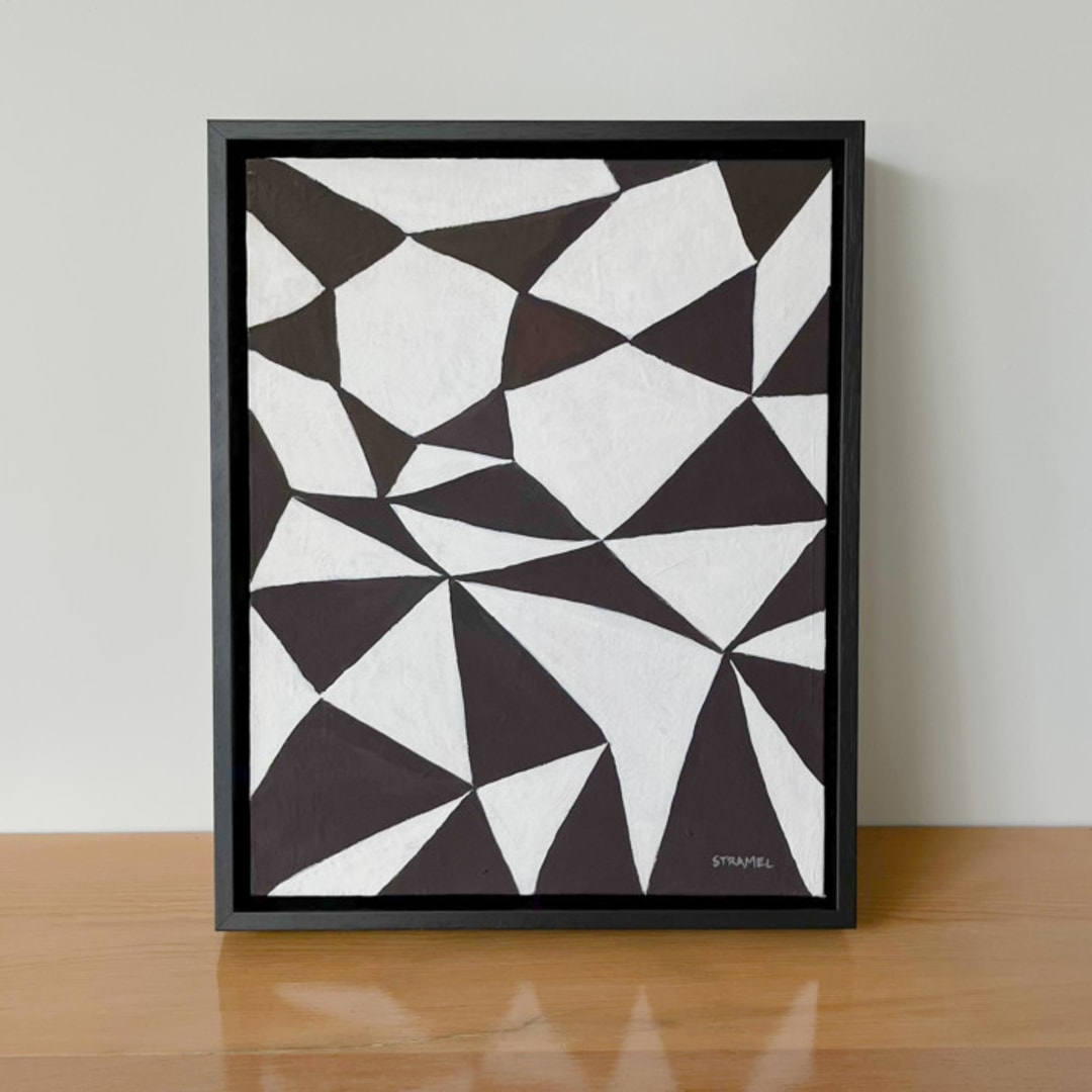 "Triads I" - Original Painting in black by Renée Stramel