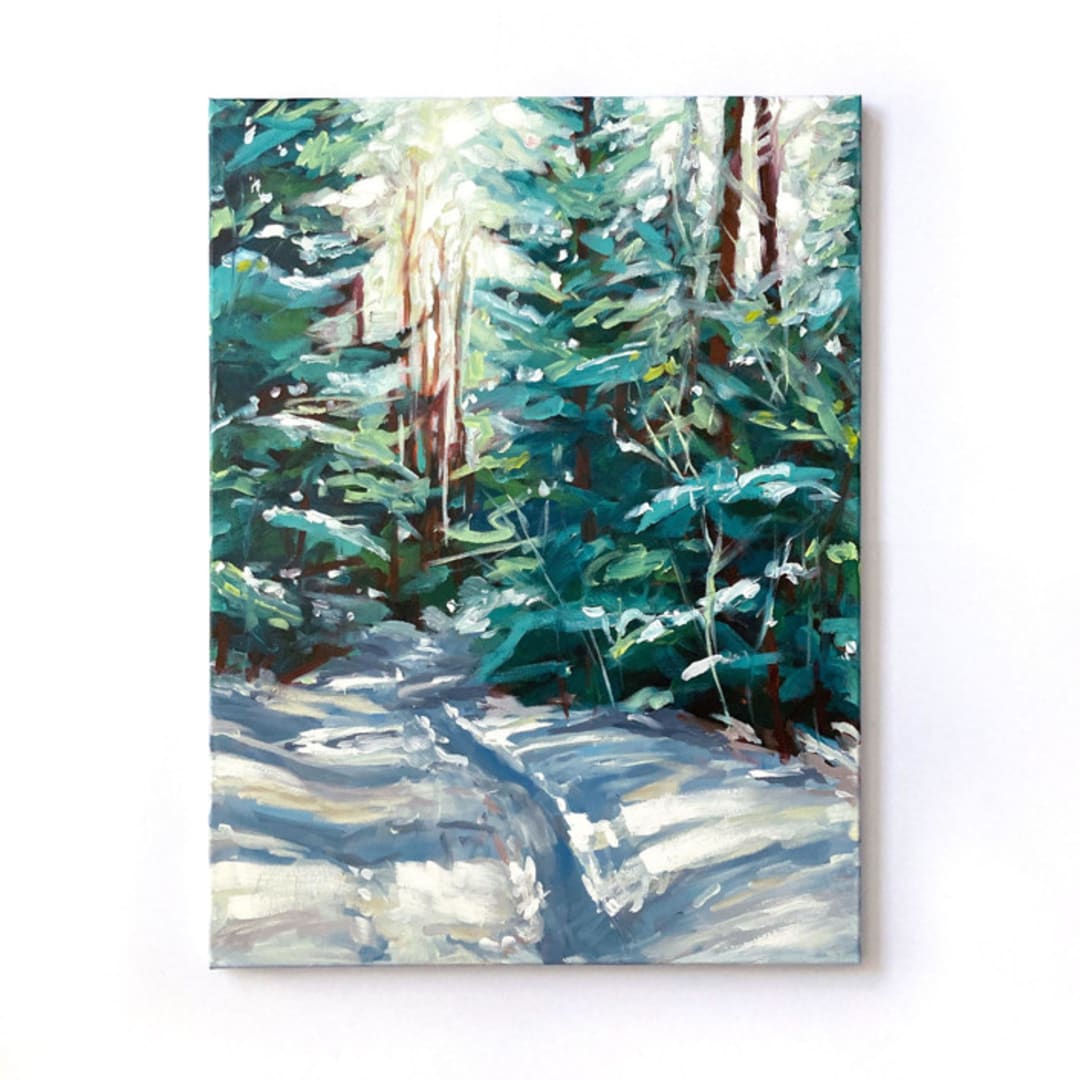 "Winter Sunday" - Original Painting in multicolor by Holly Whitcomb