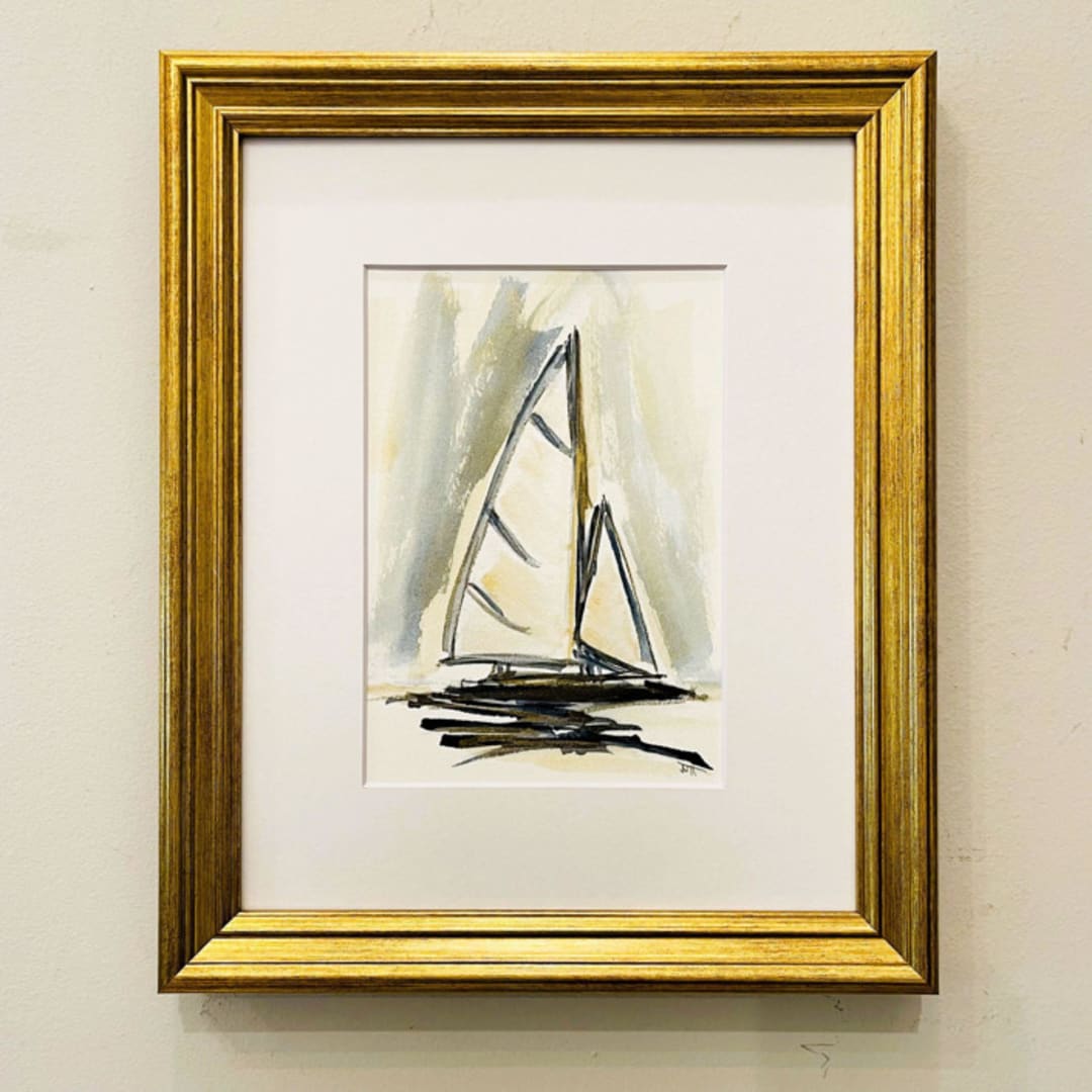 "Consult Your Deepest Intuitions" - Original Painting in blue by Golden Lines and Silver Linings