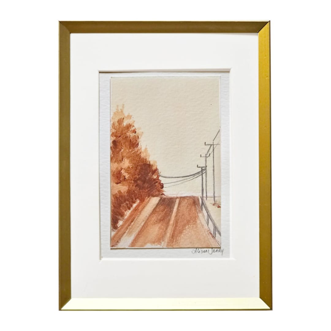 "Country Roads III" - Original Painting in brown by AlisonJerry