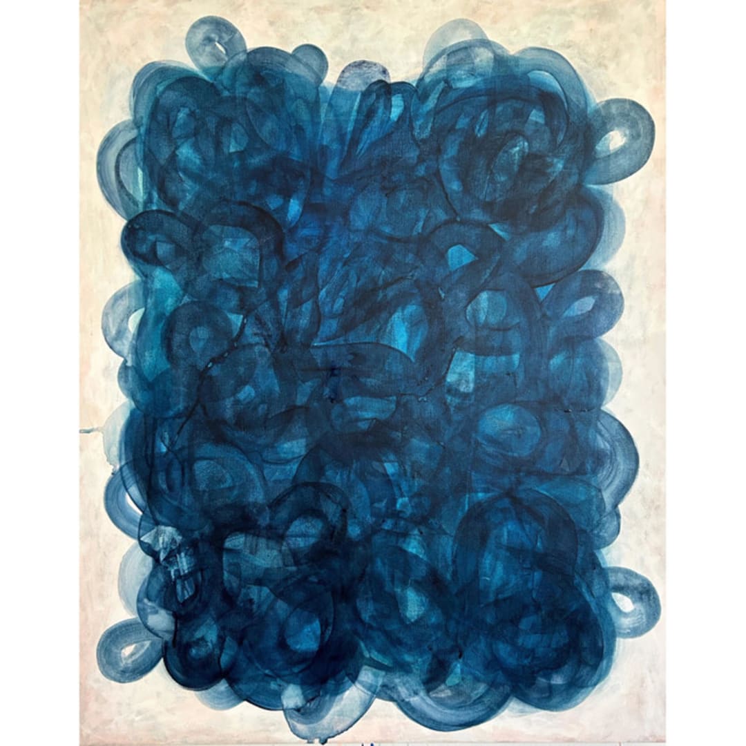 "i was not magnificent" - Original Painting in blue by tina johnson