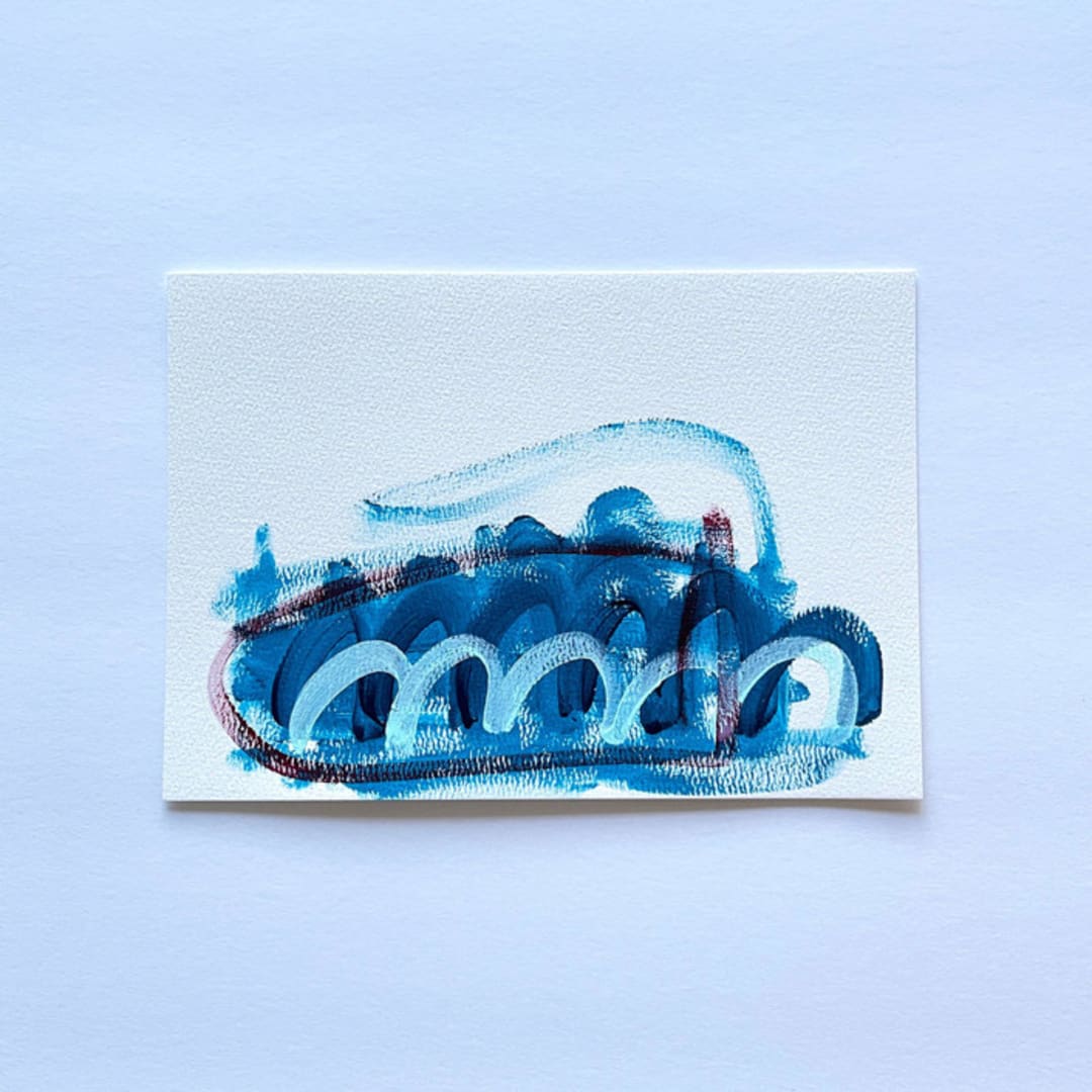 "jonquil" - Original Painting in blue by bari wieselman schulman