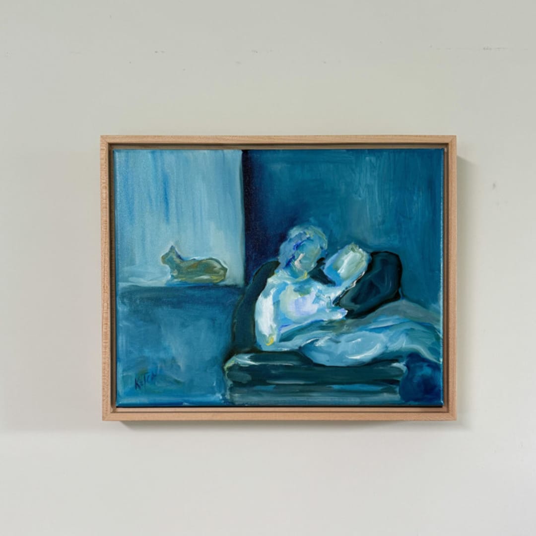 "Foreshadowing" - Original Painting in blue by Mary Ketch