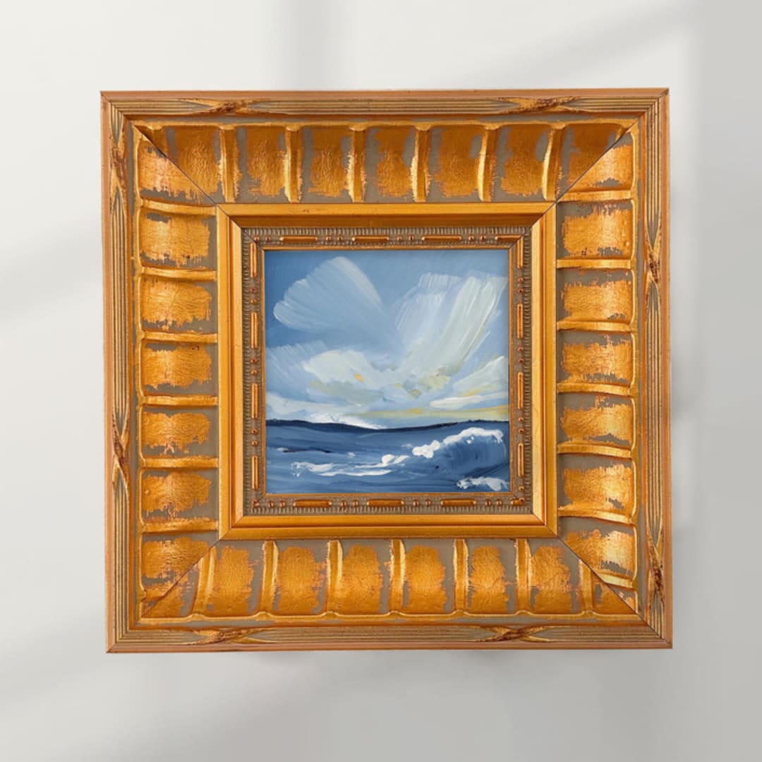 "Watch Hill" - Original Painting in blue by Green Barn Studio