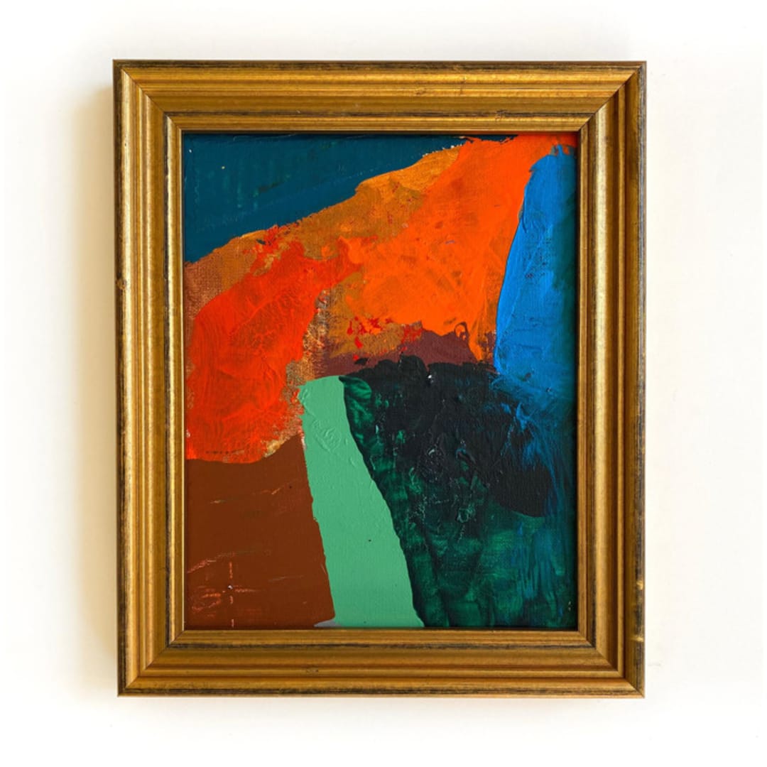 "Orange and Teal" - Original Painting in orange by Jessalin Beutler