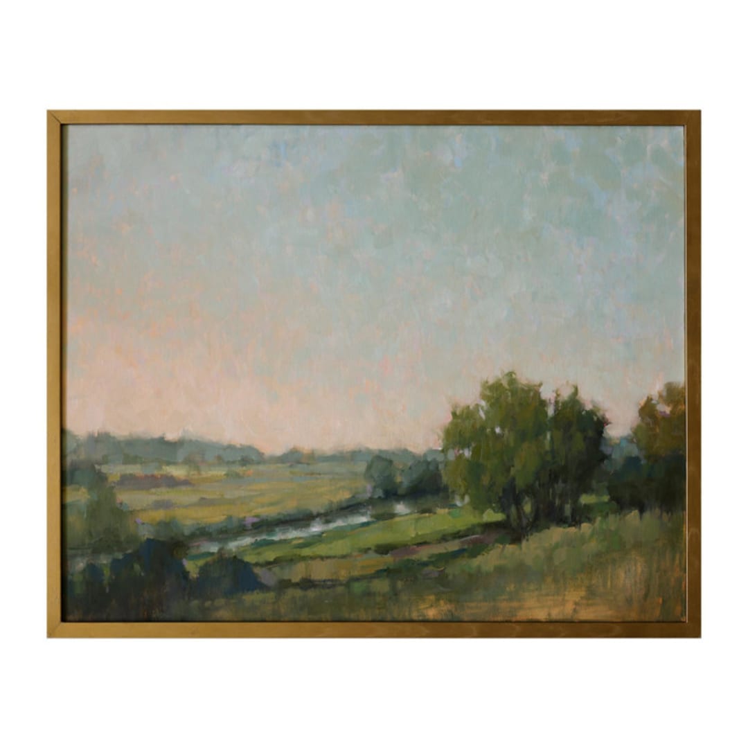 "Fishpond Trail" - Original Painting in green by Wendy Keller