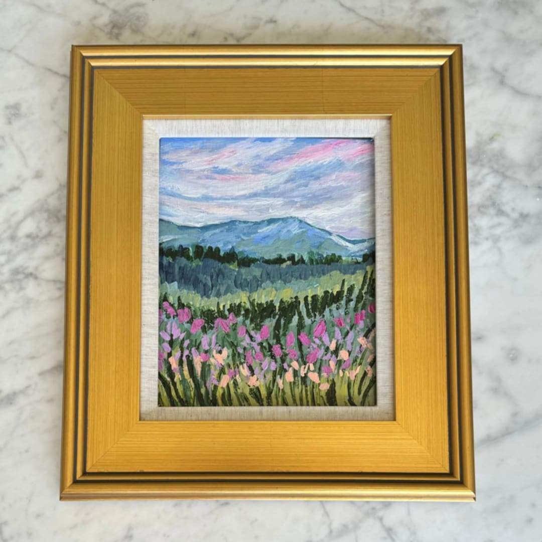 "“A Place I’ll Return To” - 14” x 16” original framed painting" - Original Painting in multicolor by Sarah Mankin