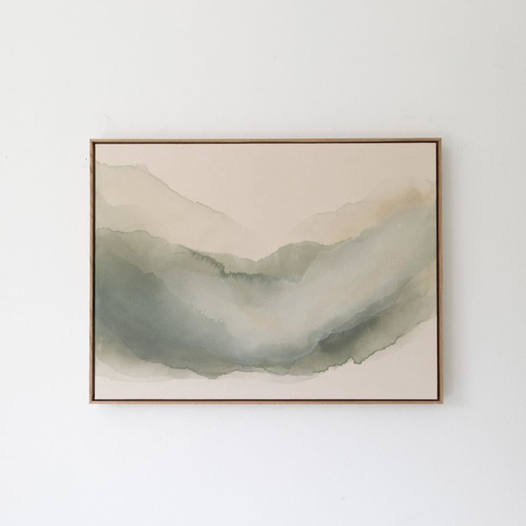 "Drifting Daylight" - Original Painting in green by Rebecca King