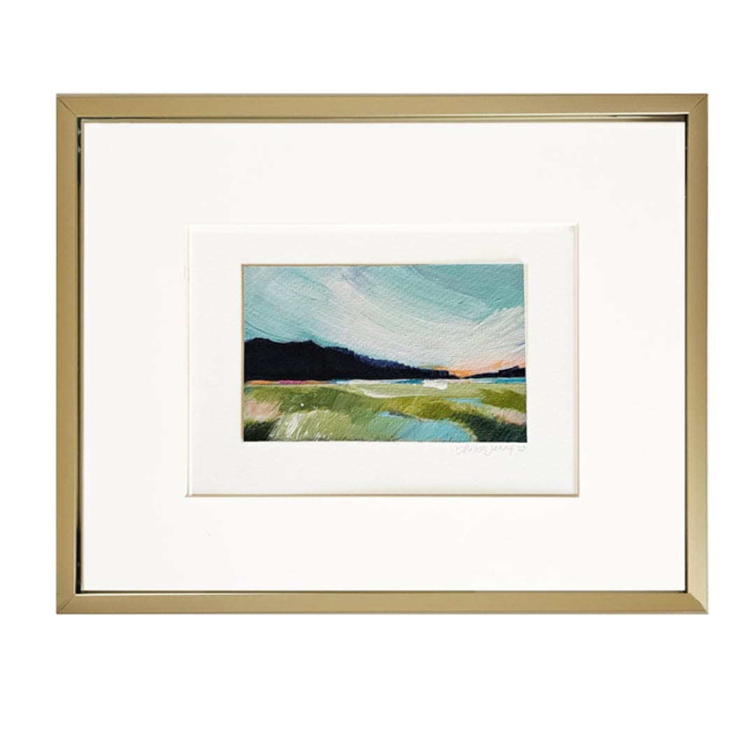 "Blue Hills And Green Fields" - Original Painting in blue by AlisonJerry