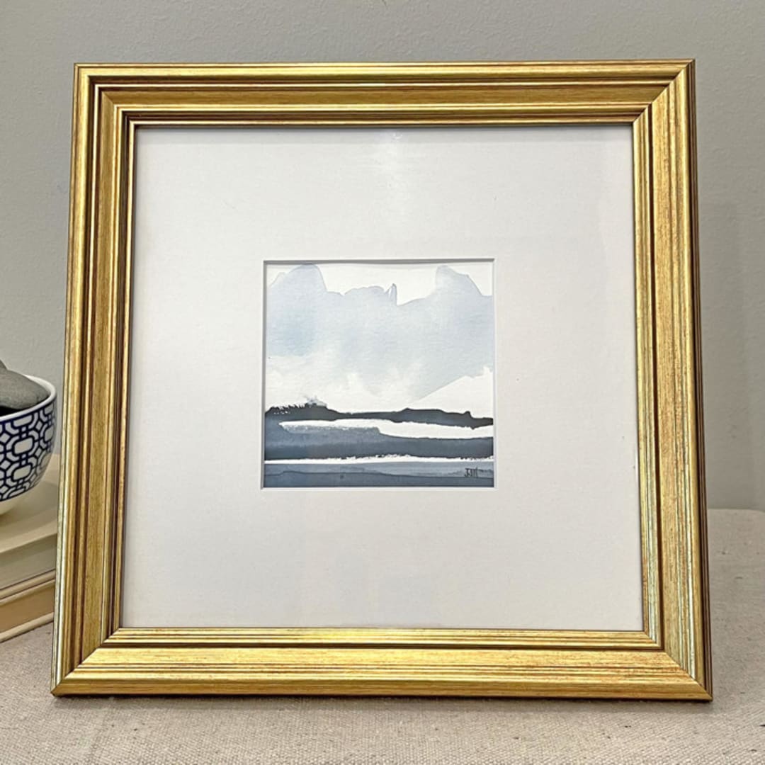 "Where The Soul Can Shelter" - Original Painting in blue by Golden Lines and Silver Linings
