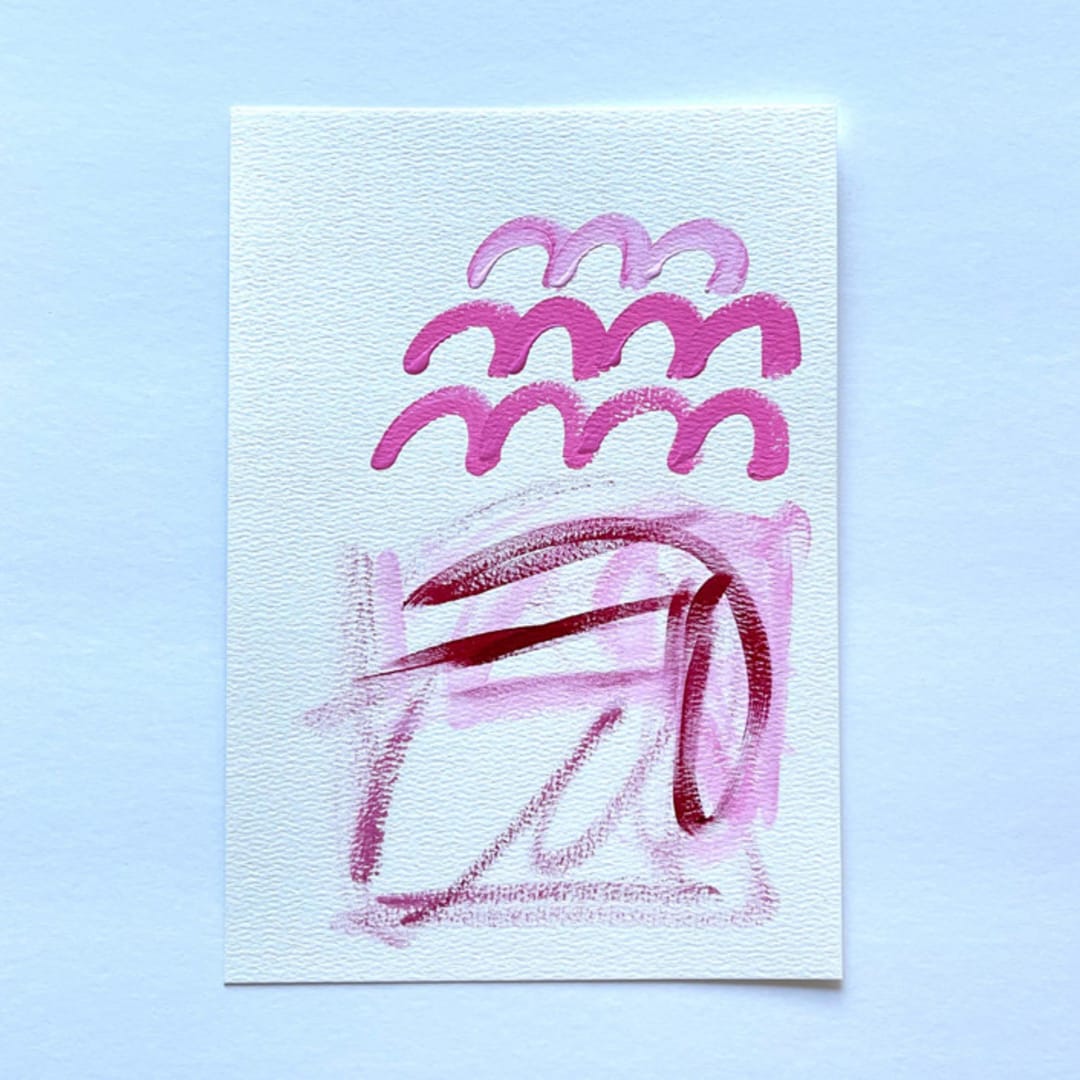 "Ranunculus " - Original Painting in pink by bari wieselman schulman