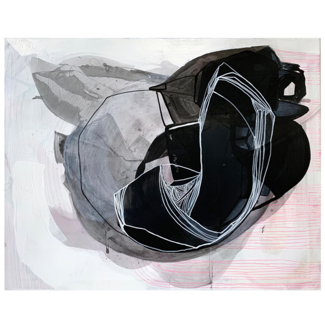 "Folding In" - Original Painting in black by Kirsta Benedetti