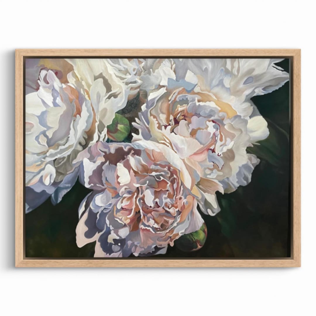 "Peaches and Petals" - Original Painting in multicolor by Mandy Trimble Leonard