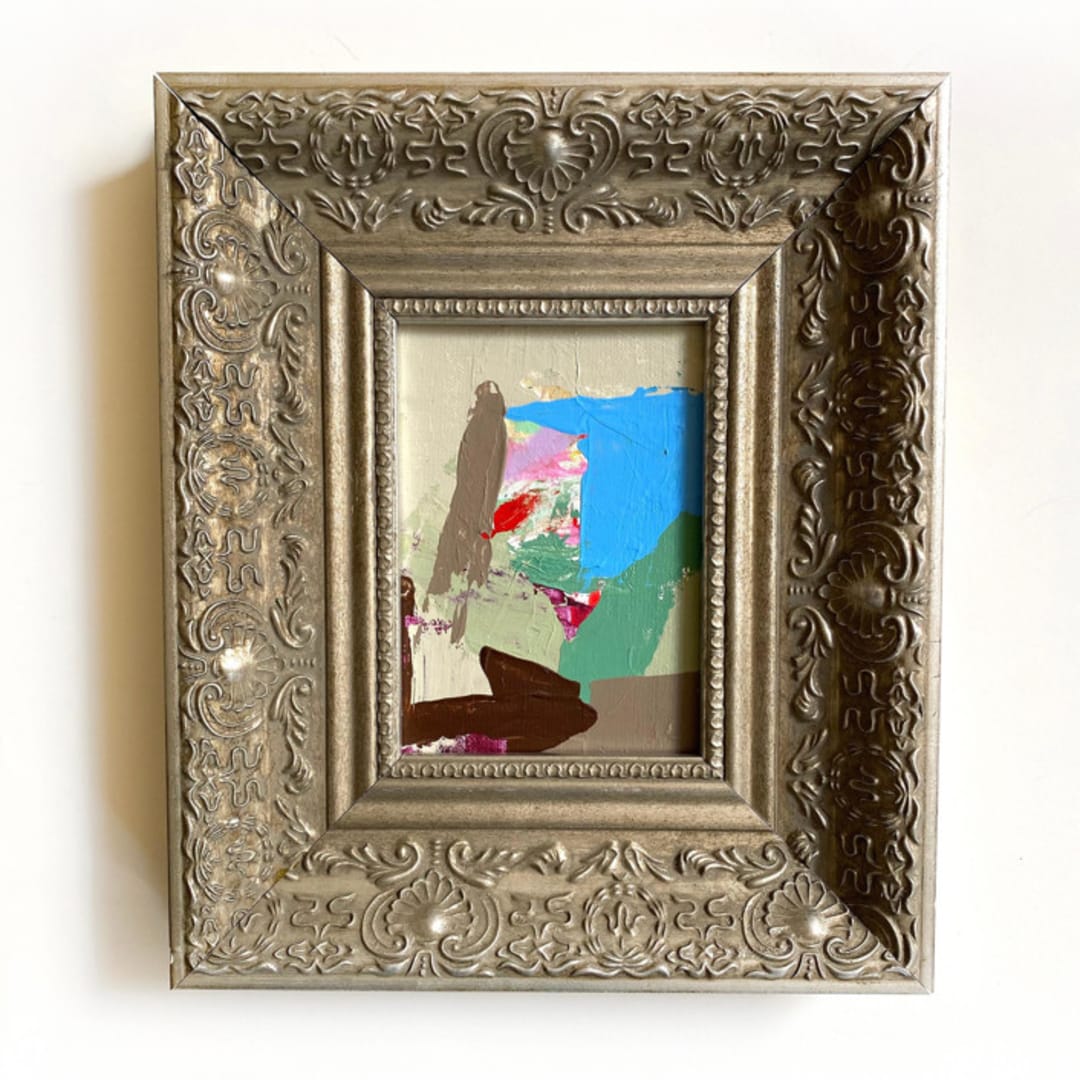"Turned About" - Original Painting in silver by Jessalin Beutler
