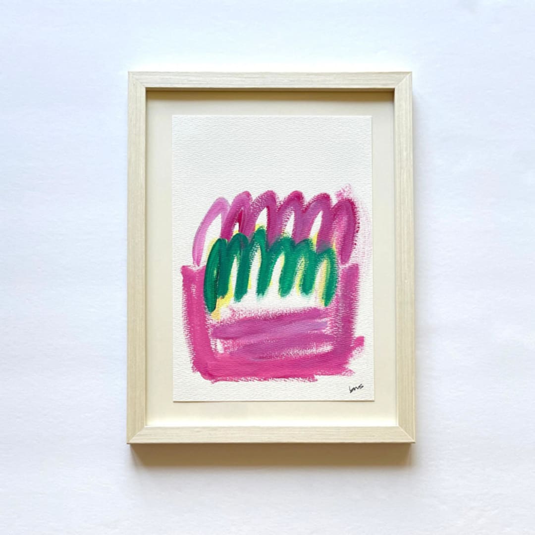 "Sugarplum" - Original Painting in pink by bari wieselman schulman