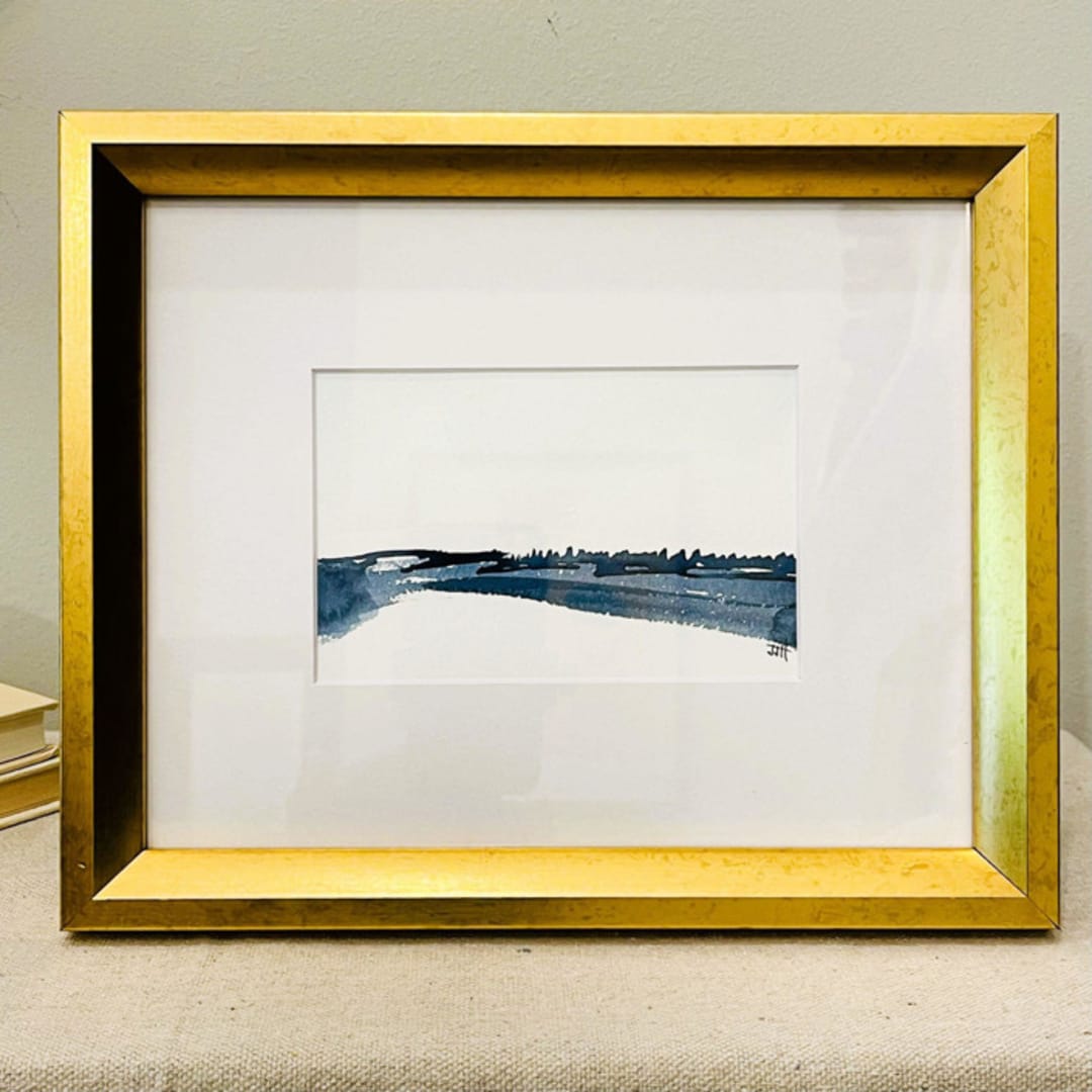 "Get lost in the details of where you are..." - Original Painting in blue by Golden Lines and Silver Linings