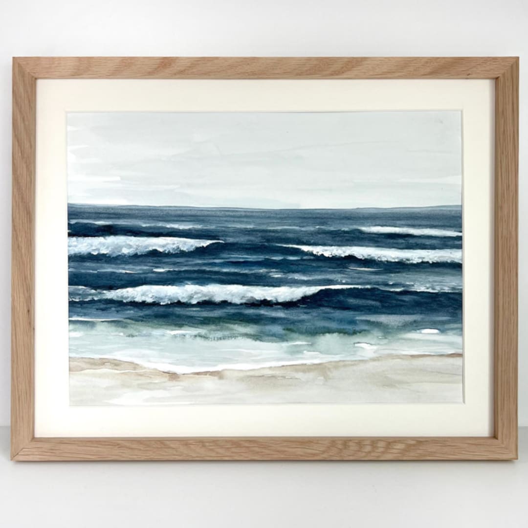 "Watercolor waves" - Original Painting in multicolor by Sara Swanson
