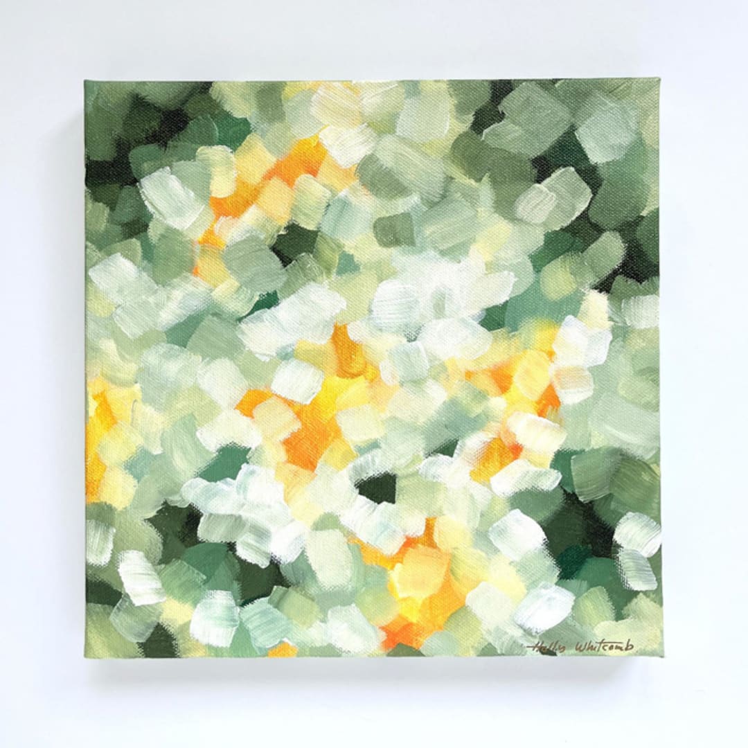 "'Orange Blossom: Florida'" - Original Painting in green by Holly Whitcomb