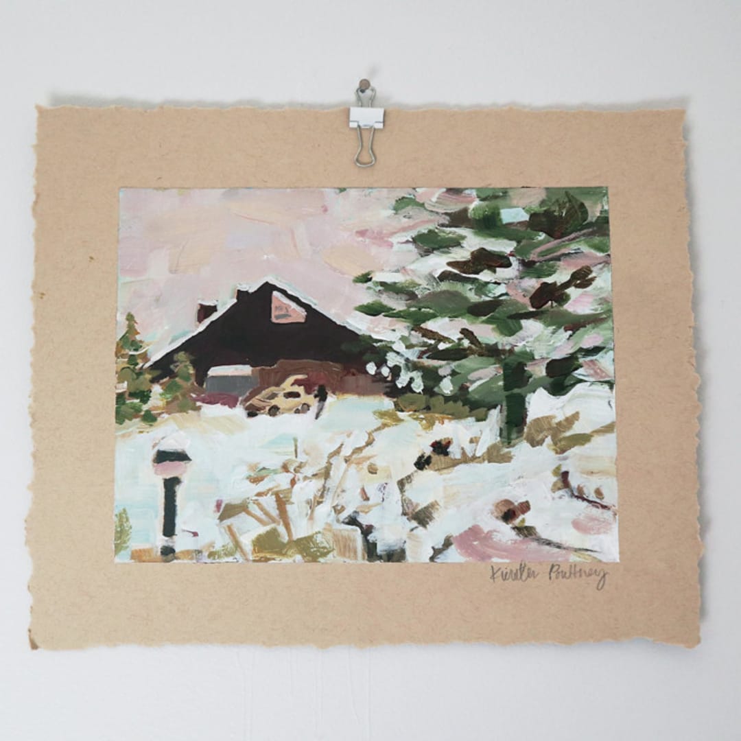 "Snowed In" - Original Painting in multicolor by Kiersten Poultney