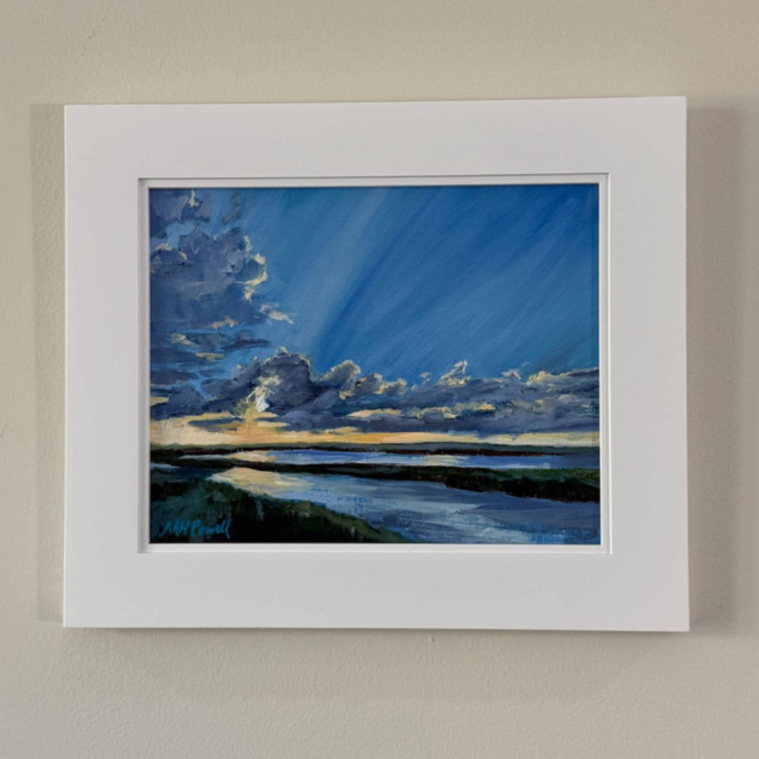 ""Radiance" Original Framed Oil Painting" - Original Painting in blue by Mary Hills Powell