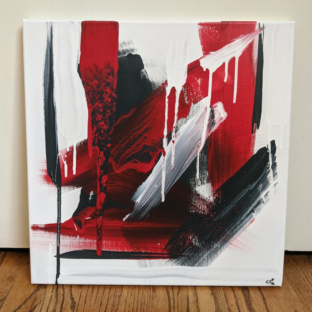 "Disintegration" - Original Painting in white by Carrie Cantwell