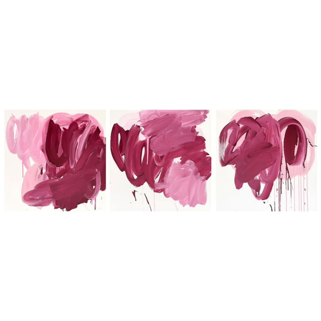 "missives 1, 2, 3" - Original Painting in pink by bari wieselman schulman