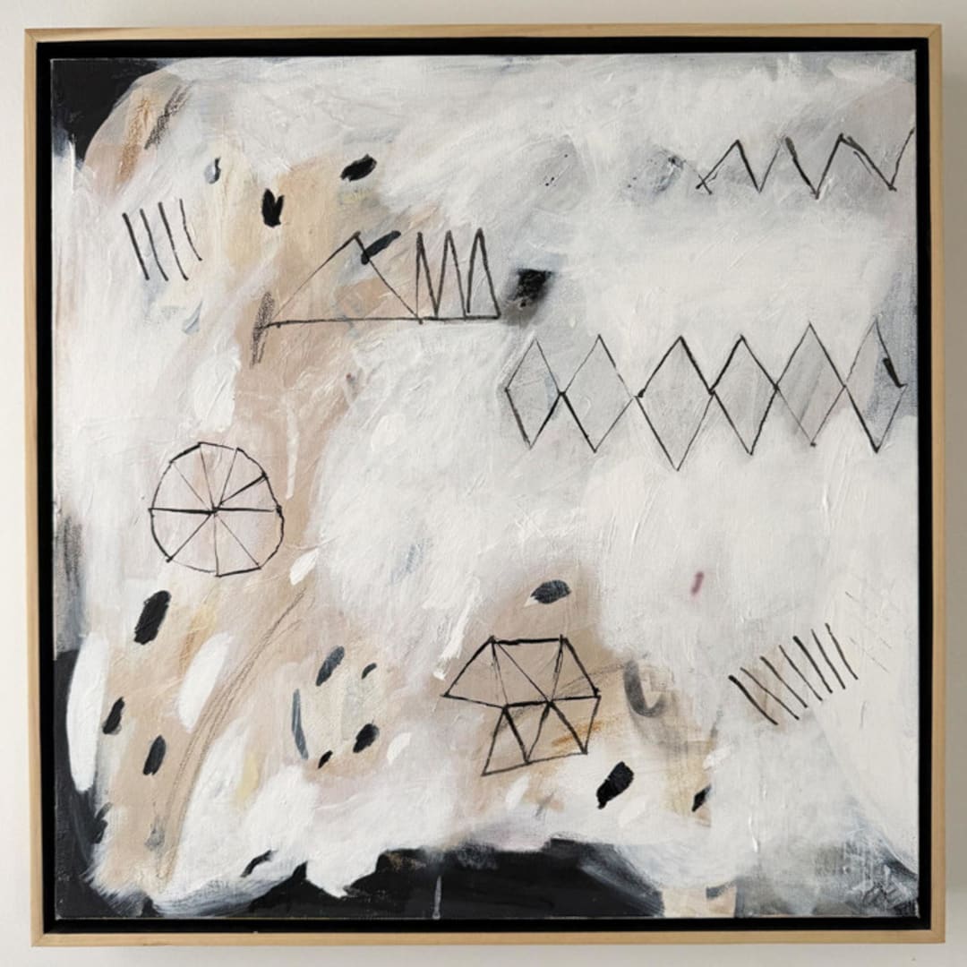 "Untitled No 5" - Original Painting in beige by Amy Early