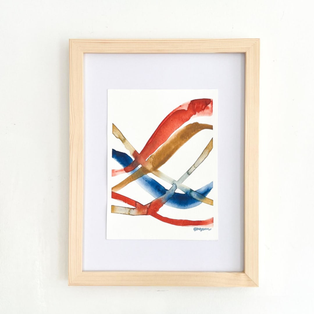 "Primary Lines 2" - Original Painting in multicolor by Mary Gaspar