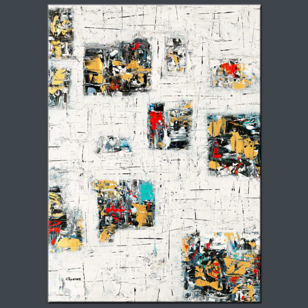 "precious moments" - Original Painting in white by Carmen Guedez