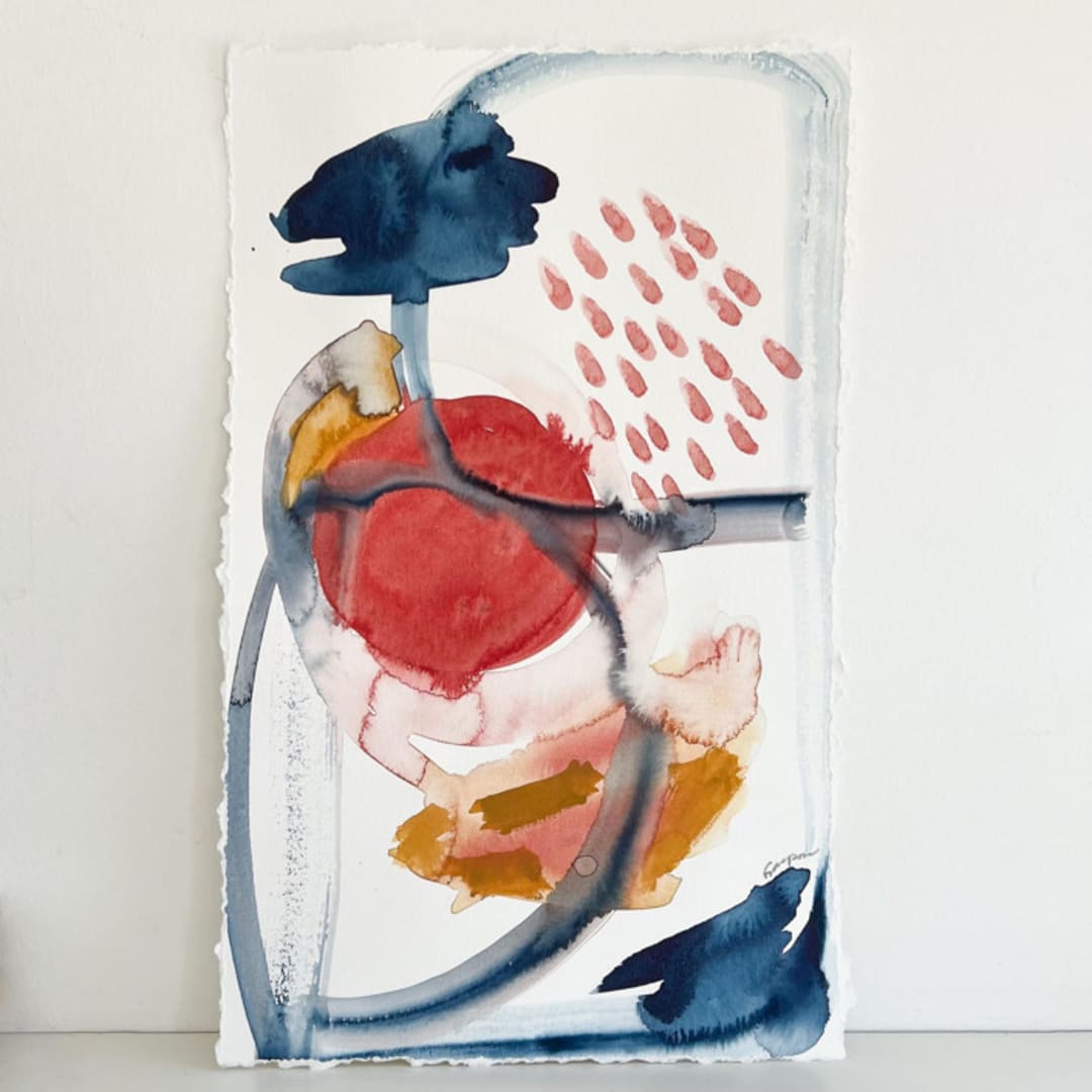"October Rain" - Original Painting in multicolor by Mary Gaspar