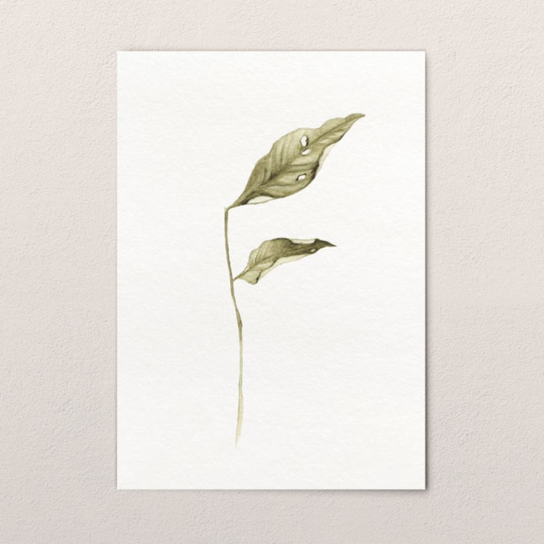 "Fallen Leaves 06" - Original Painting in green by Angele Kamp