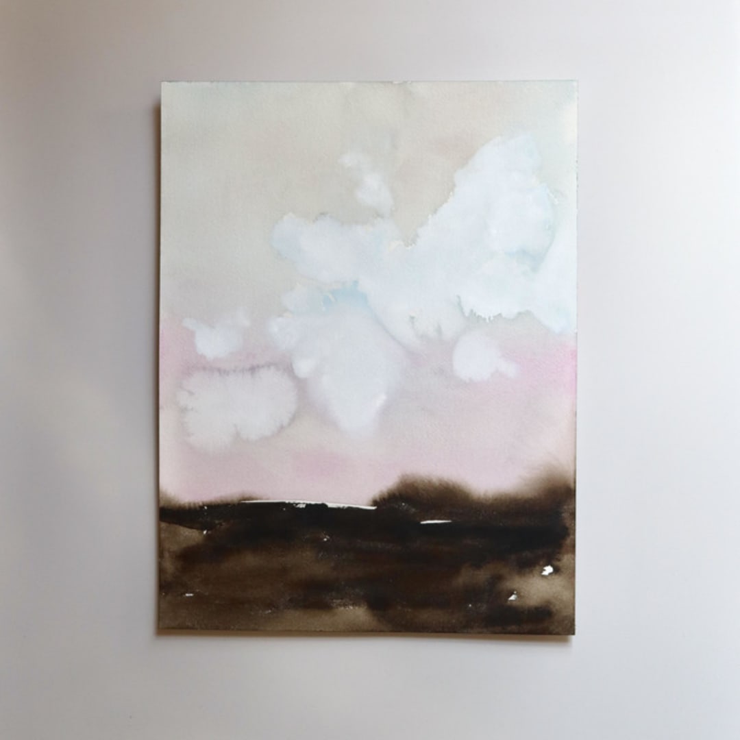 "After Dinner" - Original Painting in pink by Renee Anne Bouffard-McManus