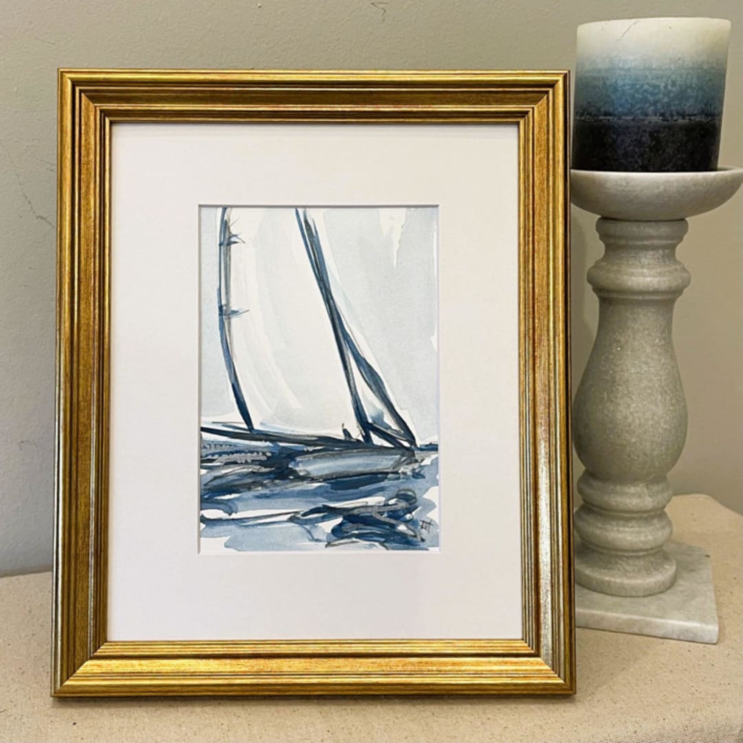 "Do Some Soul Searching" - Original Painting in blue by Golden Lines and Silver Linings