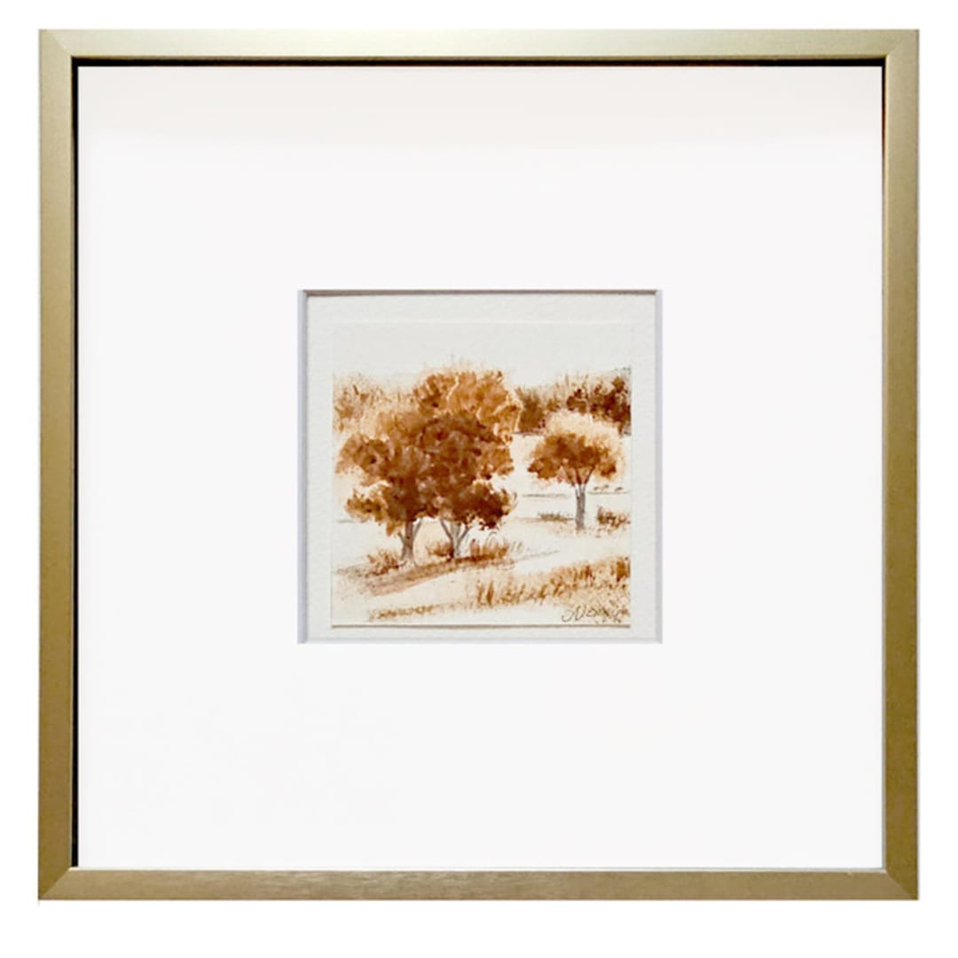 "Country Trees I" - Original Painting in brown by AlisonJerry