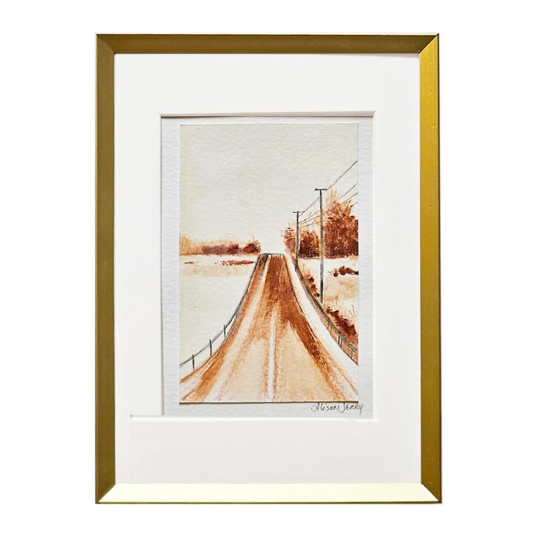 "Country Roads I" - Original Painting in brown by AlisonJerry