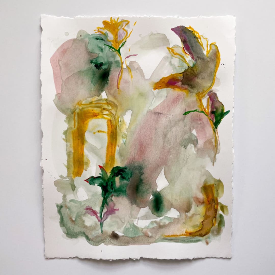 "The Garden Gate, Floral Painting" - Original Painting in multicolor by Suzanna Toole