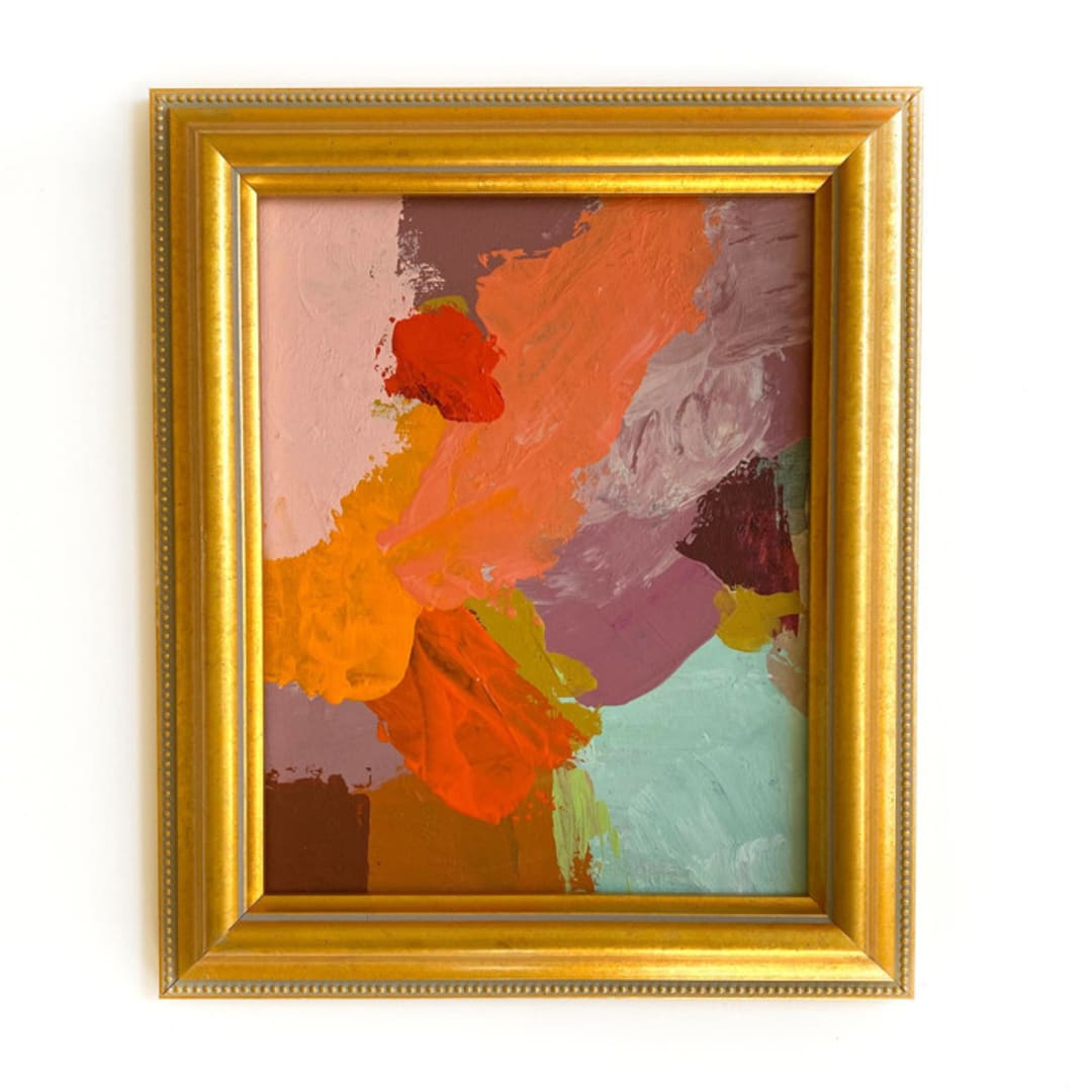 "Festive Layers" - Original Painting in orange by Jessalin Beutler