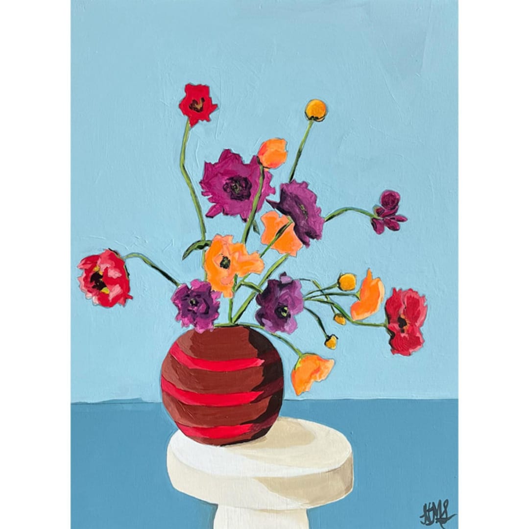 "Dulce Flowers" - Original Painting in multicolorassorted-colors by Nicole Simms