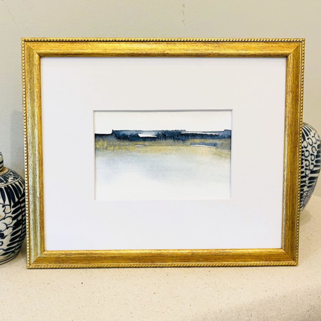 "On the Edge of Possibility" - Original Painting in gold by Golden Lines and Silver Linings