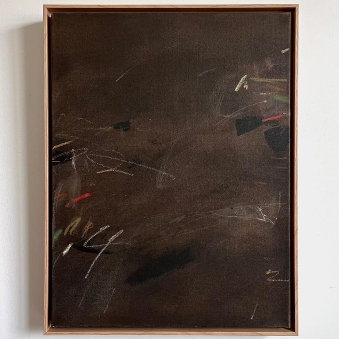 "Room 404" - Original Painting in brown by Shiho Whitehead