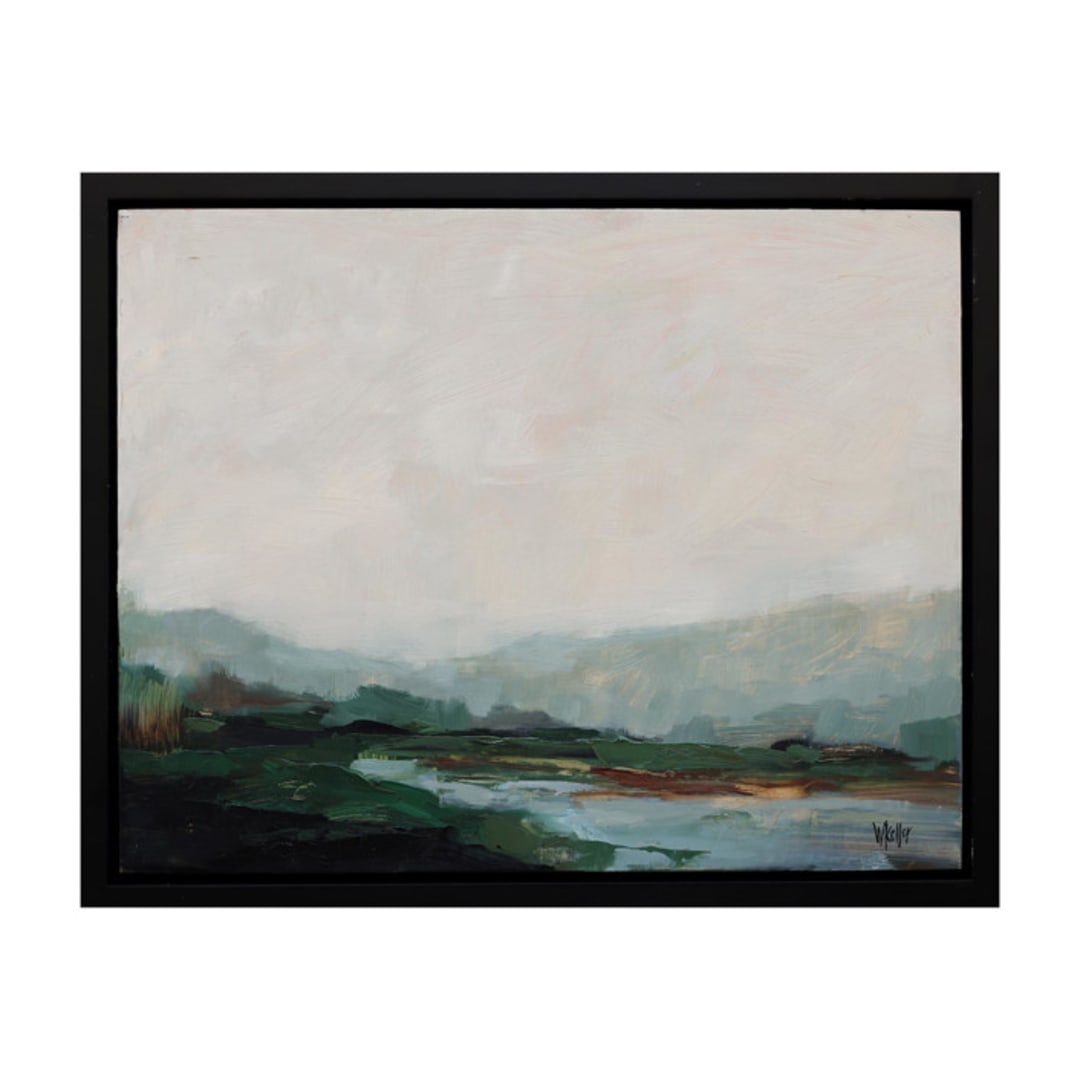 "Milford Sound" - Original Painting in green by Wendy Keller