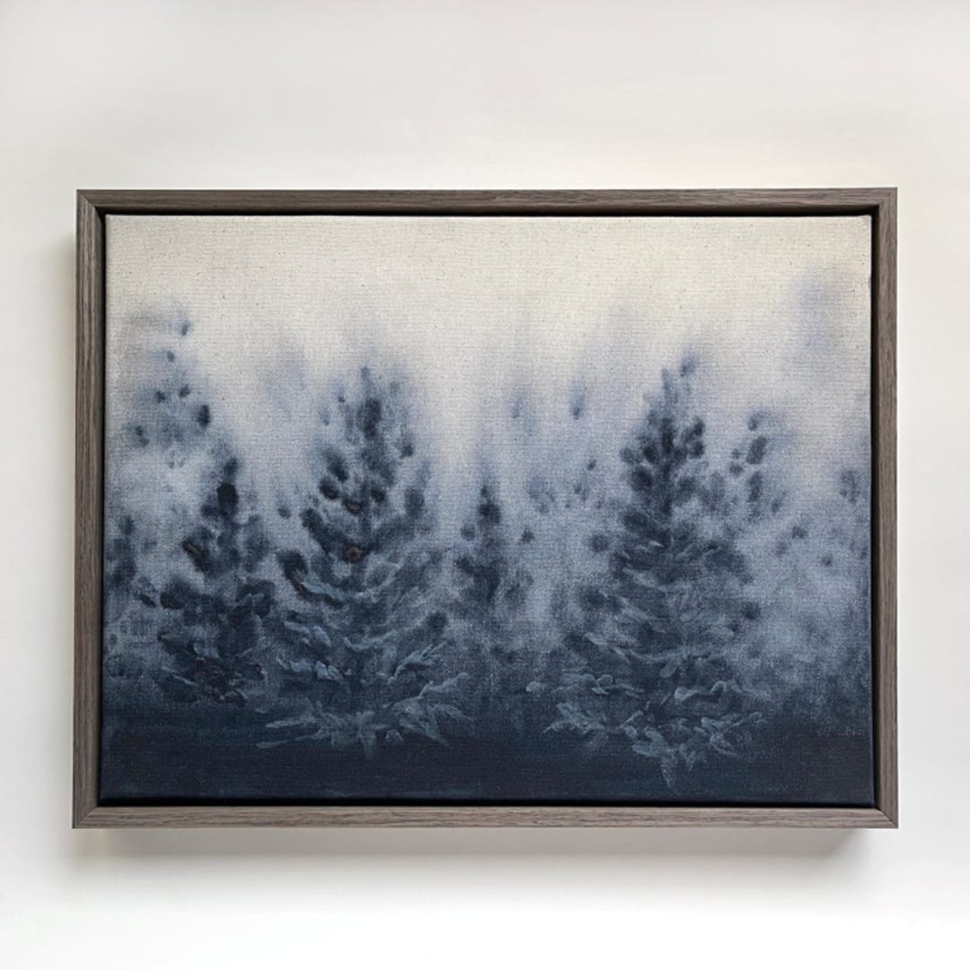 "Midnight Veil II" - Original Painting in blue by Holly Whitcomb