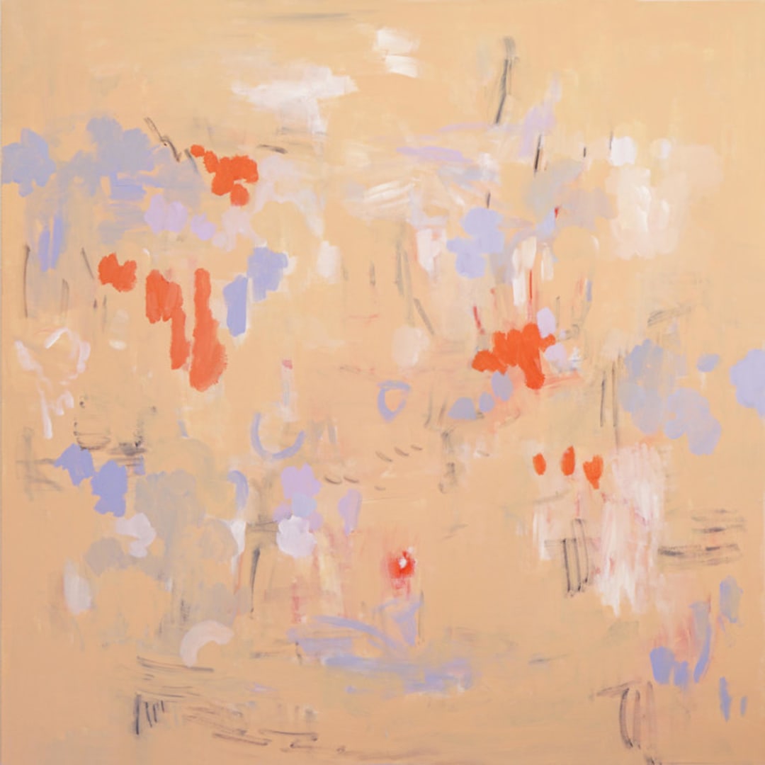 "Haze of Poppy Bloom" - Original Painting in beige by Shina Choi