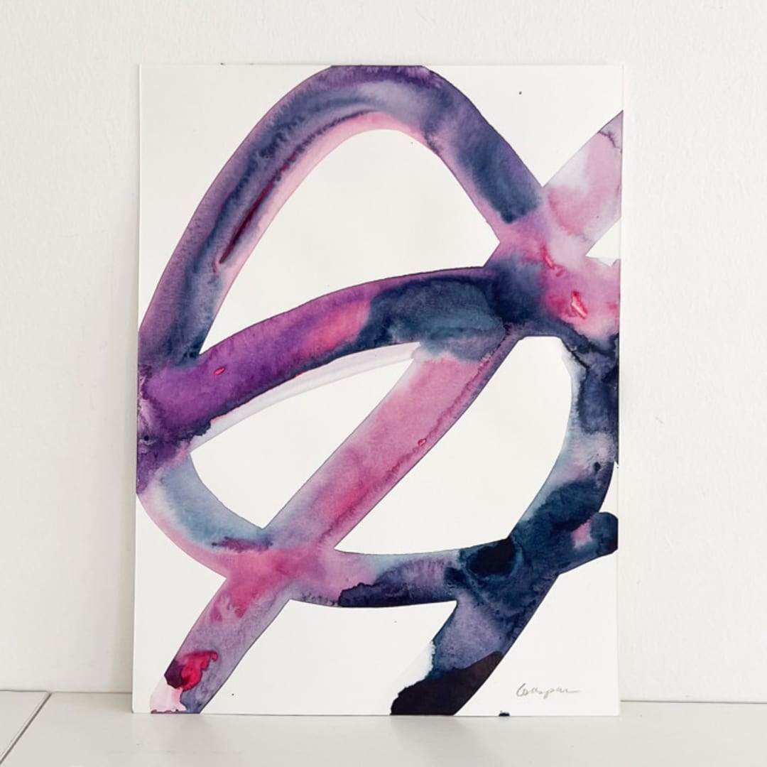 "Unicorn Cell" - Original Painting in pink by Mary Gaspar