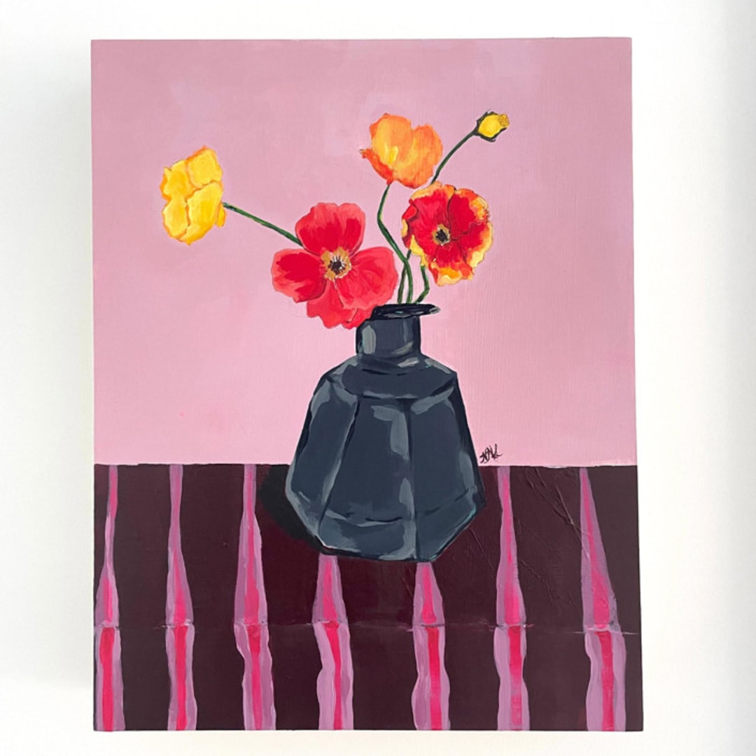 "Obsidian Vase" - Original Painting in multicolorassorted-colors by Nicole Simms