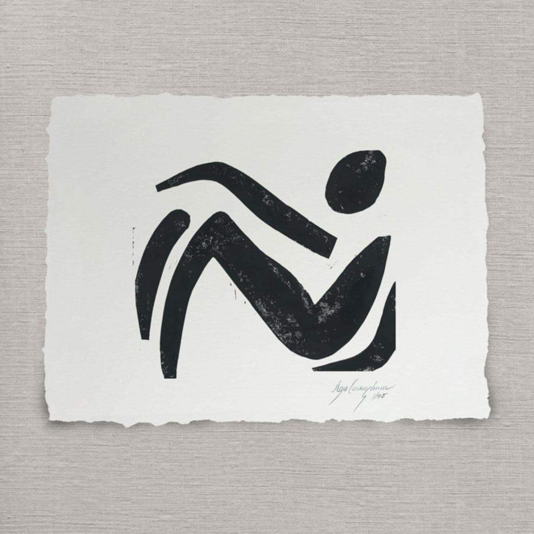 "Repose" - Original Mixed Media in black by Maja Cunningham