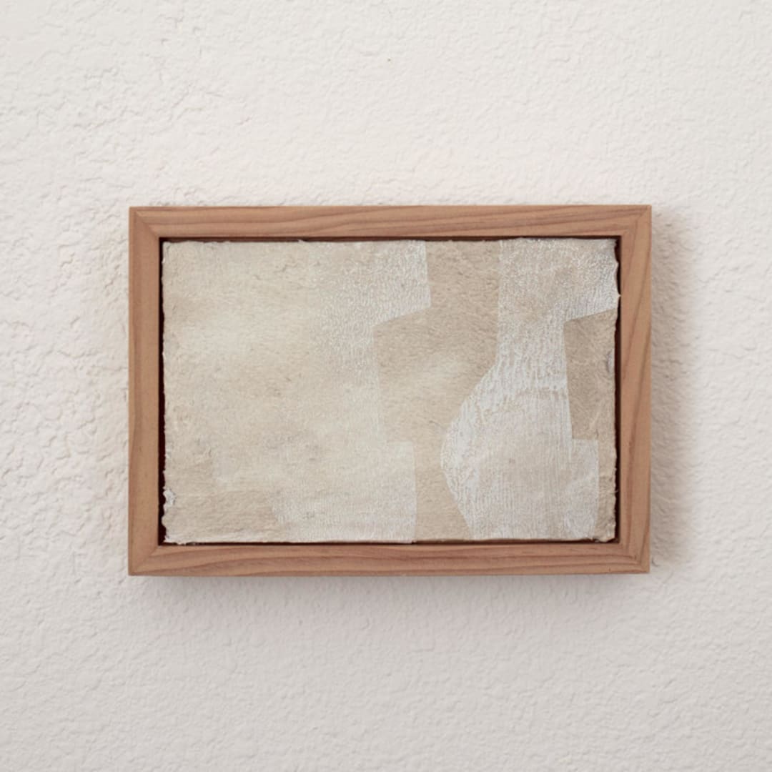 "Essence 3.8" - Original Mixed Media in beige by Jennifer Daily