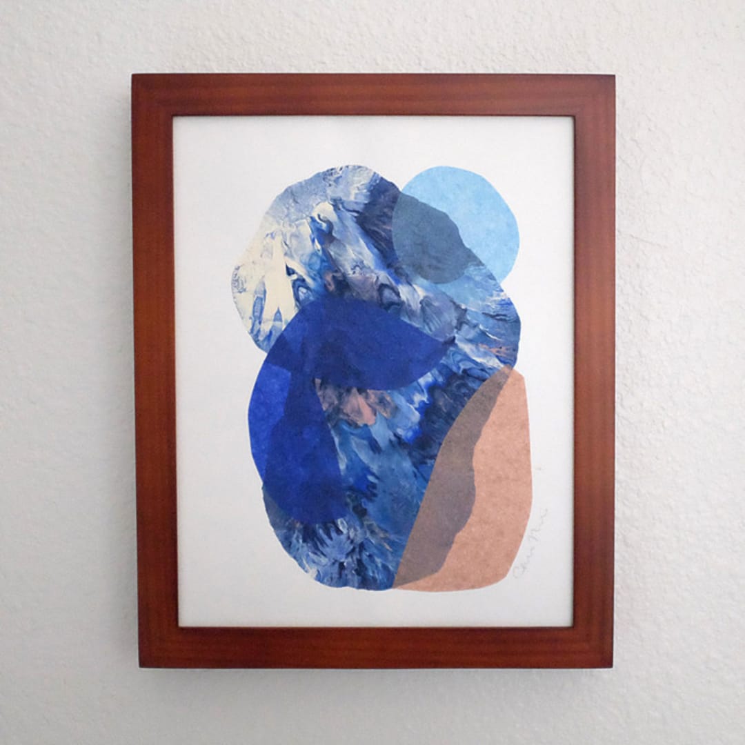 "sea flora two" - Original Mixed Media in multicolorassorted-colors by Carrie Moradi