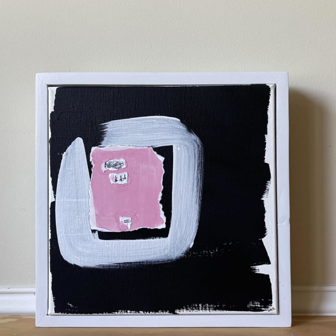 "sense of" - Original Mixed Media in black by bari wieselman schulman