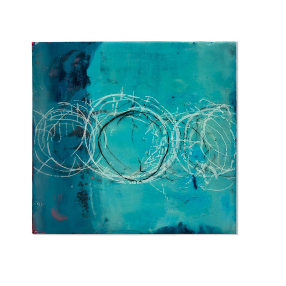 "Floating" - Original Mixed Media in black by Pippin Schupbach